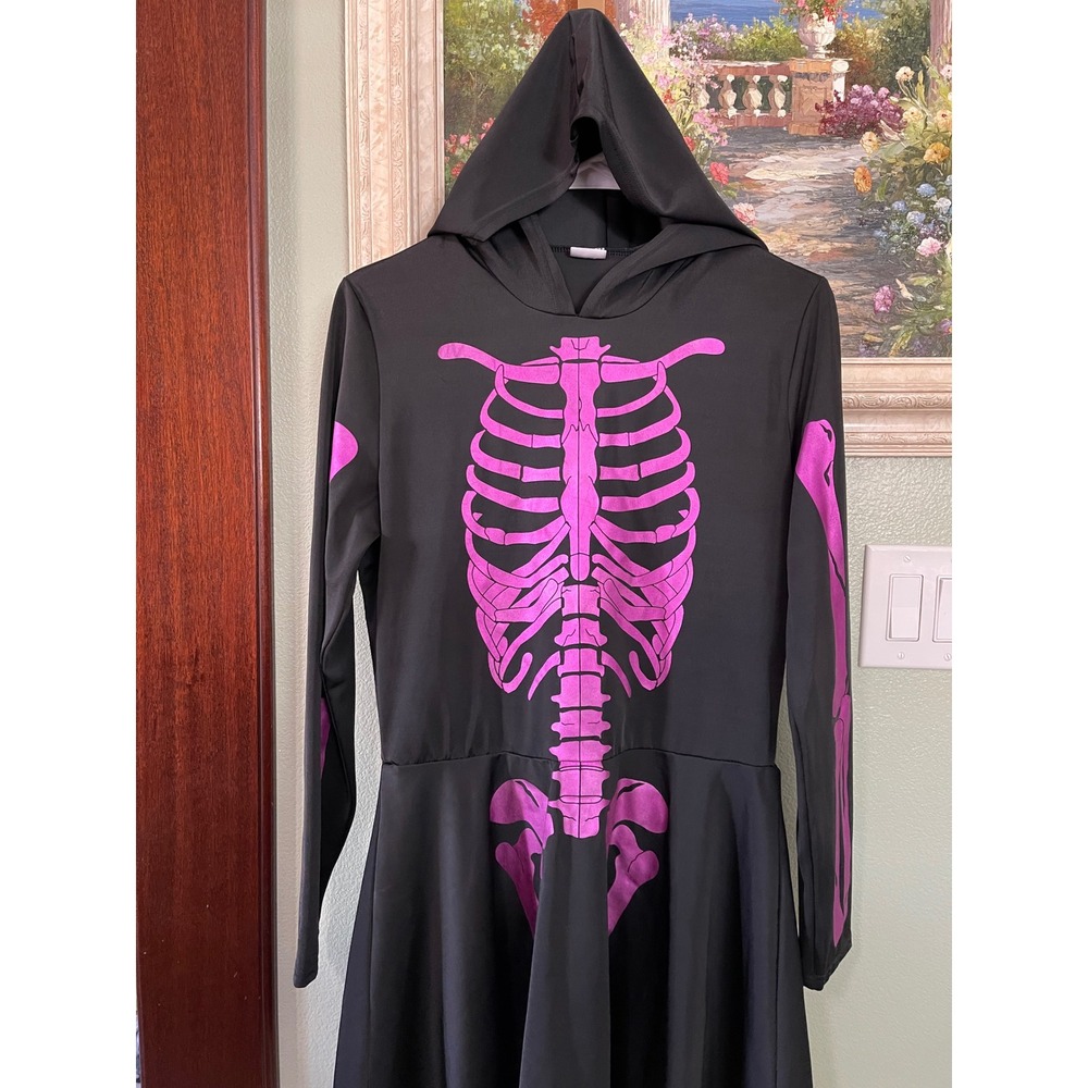 Spirit Halloween Costume Skeleton Graphic Dress Women's L Large Used - Picture 1 of 10